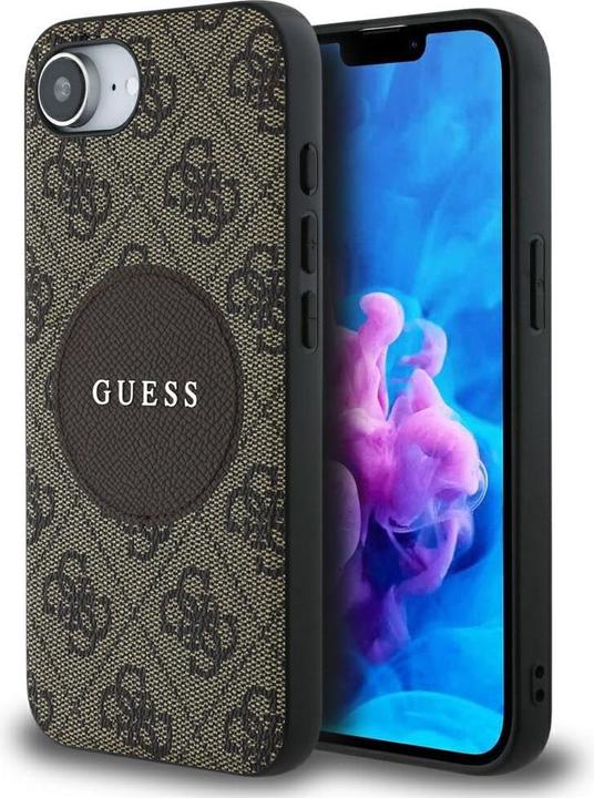 Image du produit Guess - 4G Circle Classic Logo MagSafe (GUHMPSE4P4PGRSGW) - iPhone 16e - Brown (Apple iPhone 16e)