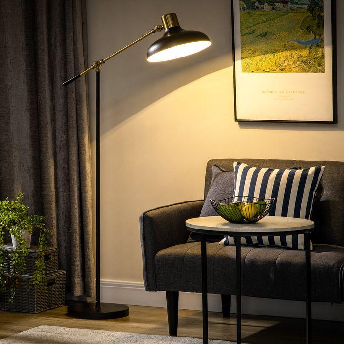 Produktbild Swisshandel24 Stehlampe, Höhenverstellbarer Standlampe, 40 W schwenkbar Stehleuchte, Bogenlampe, Leselampe mit E27 (E27)
