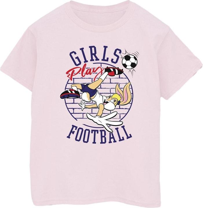Actual product image Looney Tunes Womens/Ladies Lola Bunny Girls Play Football Cotton Boyfriend T-Shirt (L)