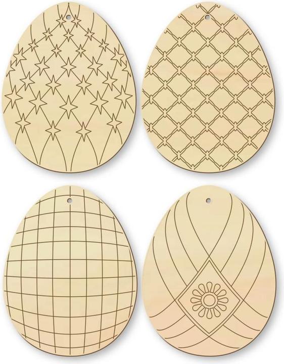 Image du produit Trenddeko Décoration d'arbre Oeufs de Pâques 2 avec suspension (5 x 6 cm)