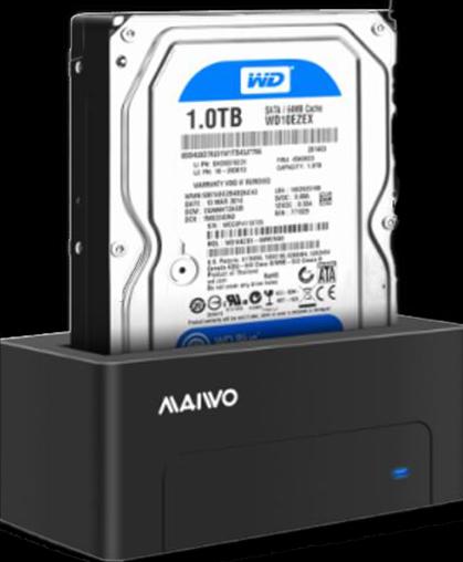 Actual product image Deltacoimp HDD/SSD Docking Station, USB 3.1 Gen 2, USB-C, 10 Gbps - Black