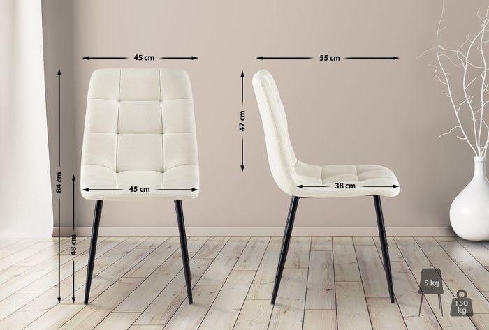 Image du produit Swisshandel24 Set de 4 chaises Antibes Tissu