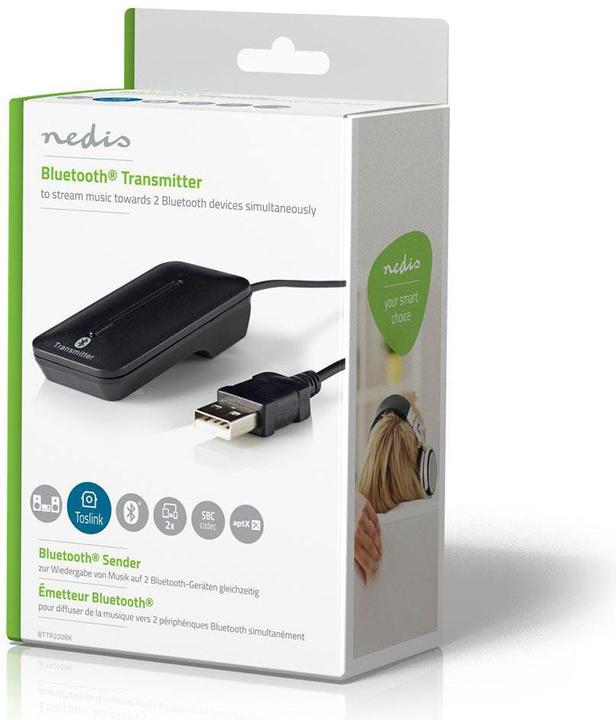Actual product image Nedis Bluetooth® Transmitter | Connections - Input: 1x TosLink (Transmitter & Receiver)