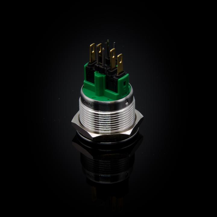 Actual product image Purecrea 22mm push-button with RGB illumination 5V - stainless steel