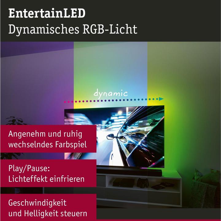 Image du produit Paulmann Luminaires USB TV Strips RGB 75 pouces (RGB, 310 cm, Intérieur)