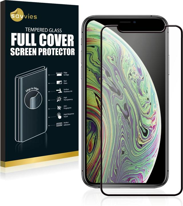 Produktbild Savvies Full-Screen Displayschutz Panzerglas Schutzglas (1 Stück, Apple iPhone XS)