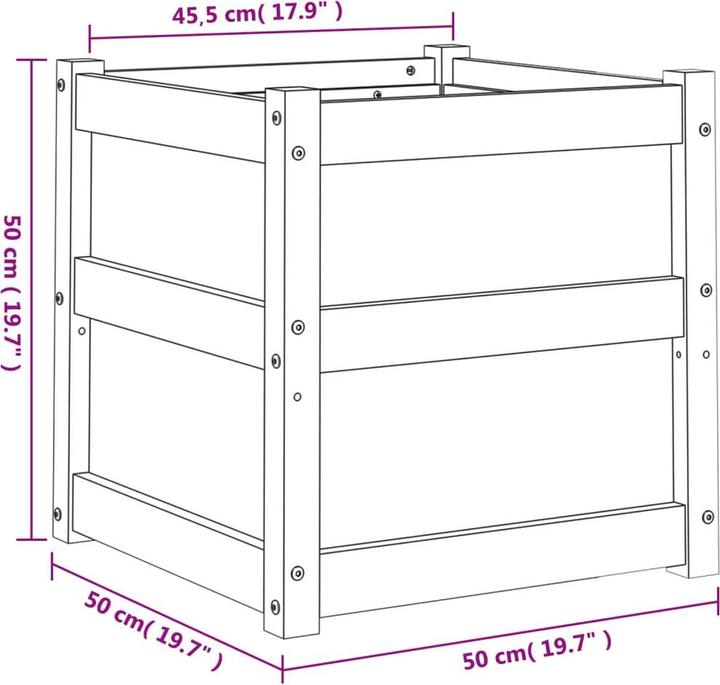 Immagine prodotto VidaXL Fioriera 50x50x50 cm in legno di pino massiccio, materiale
