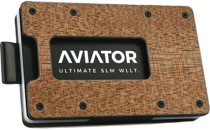 Aviator Wallet SLIDE, Wood Carbon Fiber mit AirTag Cash Clip