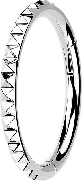 Produktbild Star Piercing Micro Segmentring klappbar silber seitlich Pyramiden (ohne Messing, Titan G23)
