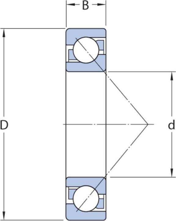 Immagine prodotto SKF Cuscinetto a sfere a contatto obliquo 7207 BECBP Ø interno 35 mm Ø esterno 72 mm Larghezza17 mm