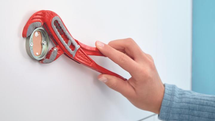 Actual product image tesa MOON hairdryer holder incl. adhesive solution without drilling