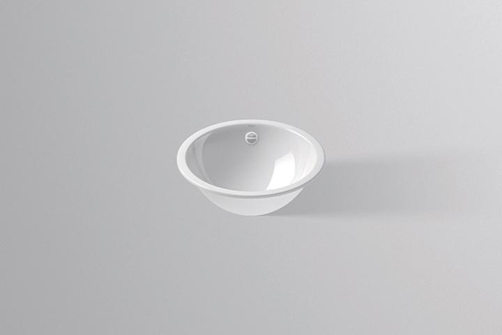 Actual product image Alape undermount basin UB.K400, round Ø 35,9cm, 2031700000, white (480 mm, 480 mm)