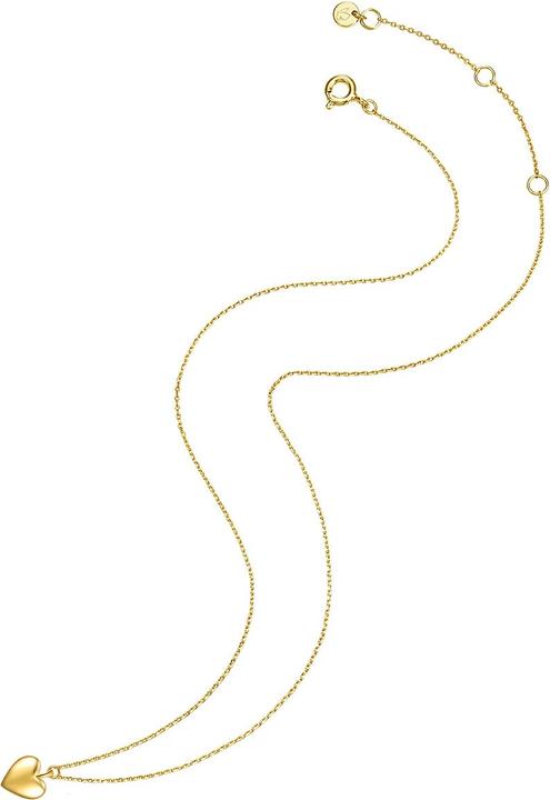 Actual product image Glanzstücke München Ladies heart sterling silver yellow gold 40.0 cm base chain + 5.0 cm extension - 30248 (Sterling Silver, 40 - 45 cm)