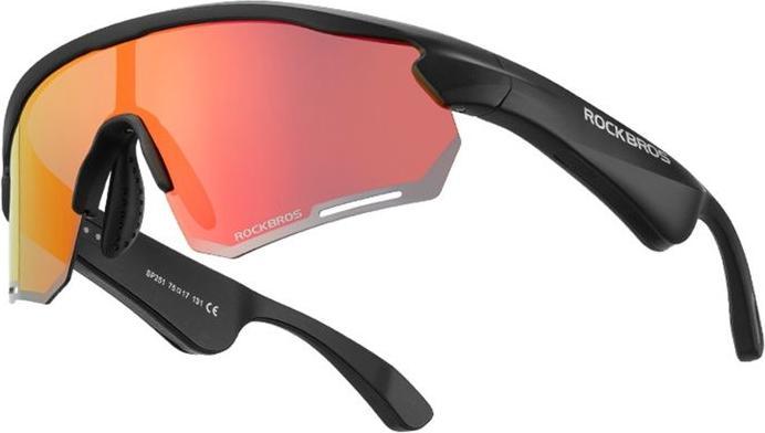 Immagine prodotto Rockbros SP251 Polarized Bluetooth Sunglasses (Mirrored) (Blu, Nero, Blu, Grigio polarizzato)
