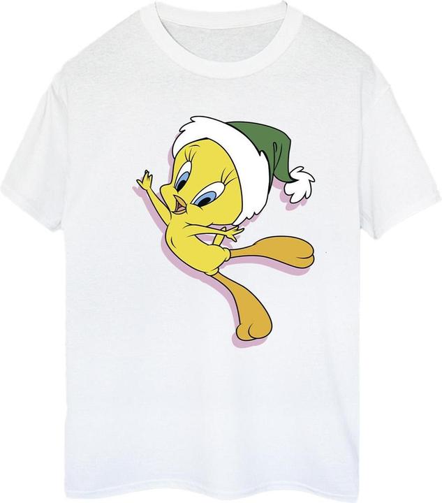 Actual product image Looney Tunes Womens/Ladies Tweety Christmas Hat Cotton Boyfriend T-Shirt (XXL)