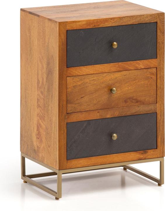 Immagine prodotto FineBuy Comodino FB55614 in legno massiccio marrone (40 x 60 x 30 cm)