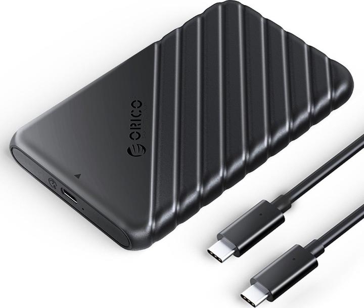 Actual product image Orico 2.5' HDD / SSD Enclosure, 6 Gbps, USB-C 3.1 Gen1 (Black) (2.5")