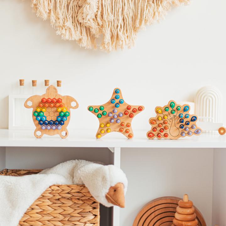 Image du produit Activity Board Jouet moteur en bois, trieur en bois, jouet sensoriel artisanal pour jeunes enfants