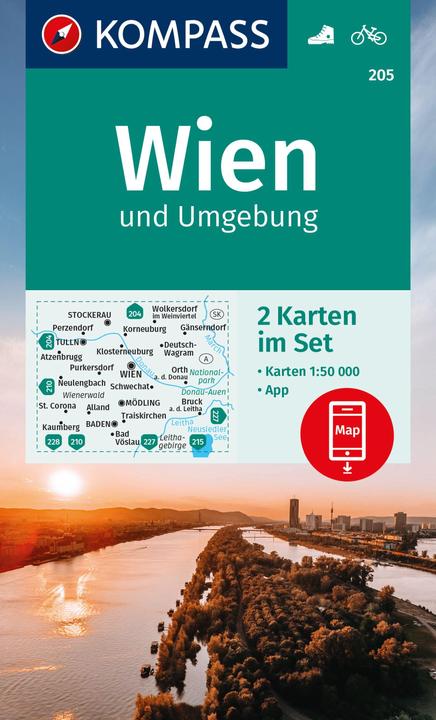 Produktbild KOMPASS Wanderkarten-Set 205 Wien Umg