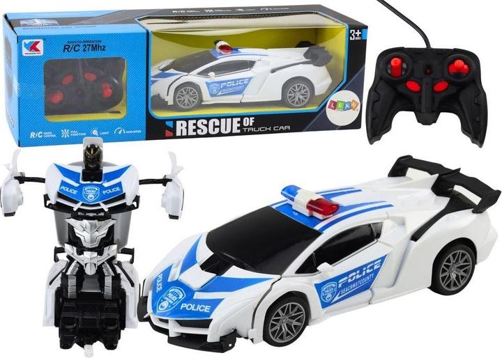 Produktbild Lean Toys Auto-Roboter R/C 2in1 Transformation Polizei