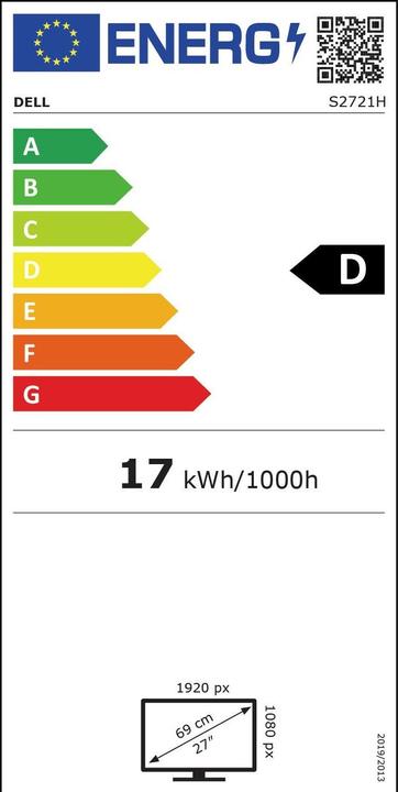Energie-Label Dell S2721H (1920 x 1080 Pixel, 27")