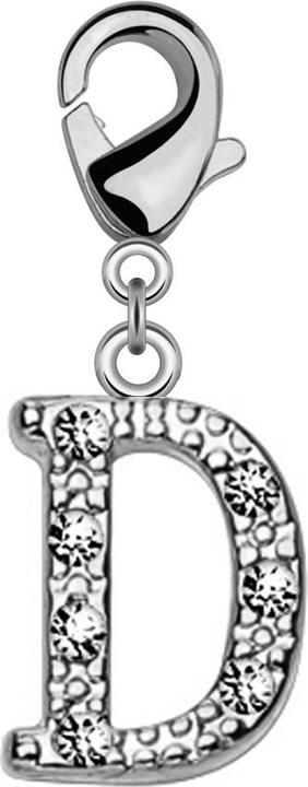 Actual product image Hollywood Body Jewelry Pendant with crystal letter D (Brass)