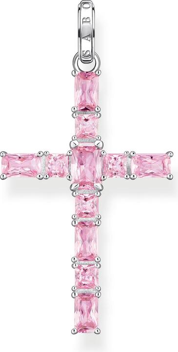 Actual product image Thomas Sabo Pendant cross pink stones silver (925 silver)