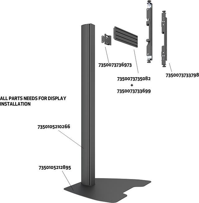 Produktbild Multibrackets TV Ständer bis 75", Metall/Aluminium, schwarz (75", 50 kg)