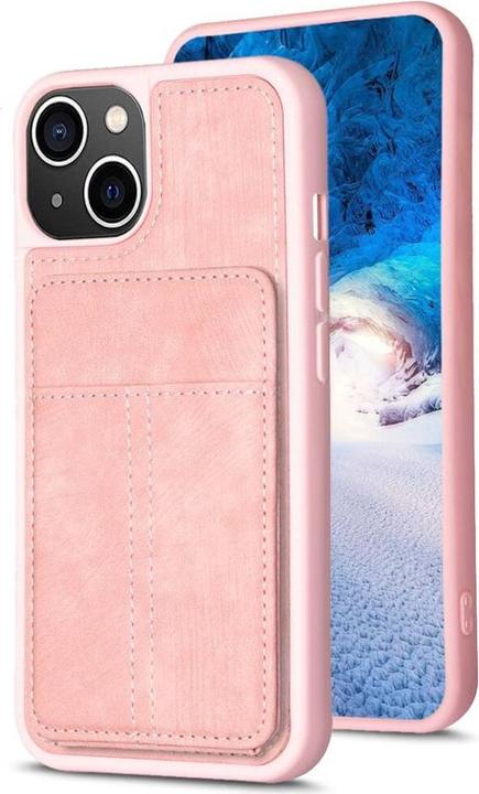 Image du produit Cover-Discount iPhone 15 Plus - Étui Kickstand avec porte-cartes rose (Apple iPhone 15 Plus)