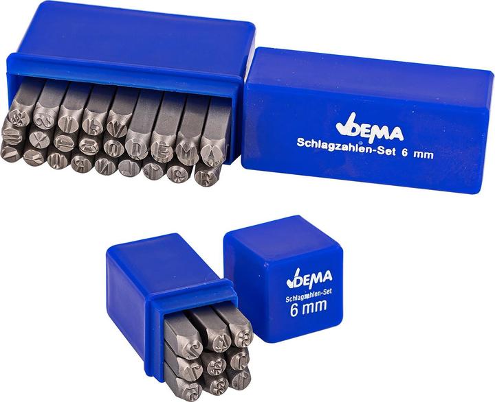 Produktbild Dema Schlagzahlen Schlachbuchstaben Set 36tlg | 6mm