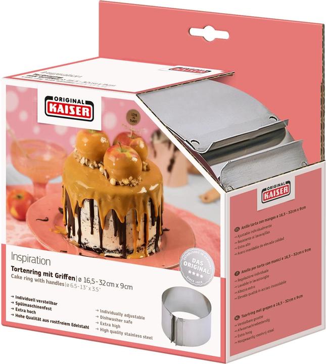Produktbild Kaiser Tortenring mit Griffen 9 cm Hoch Pâtisserie (32 cm)