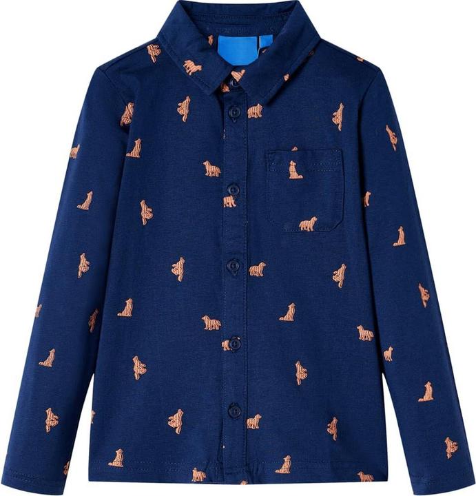 Actual product image VidaXL Children's shirt navy blue 116,Material: 100 % cotton,Colour (116)