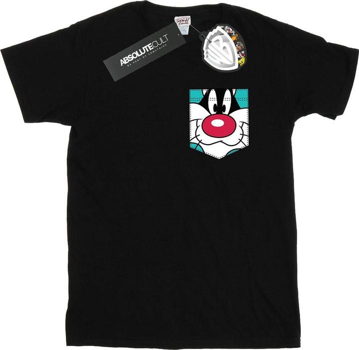Immagine prodotto Looney Tunes Sylvester Face Faux Pocket Maglietta Uomo (3XL)