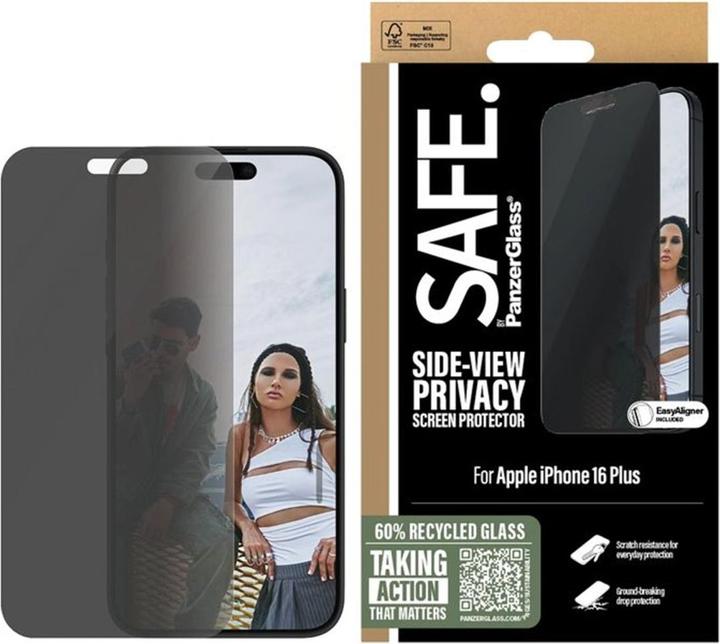 PanzerGlass VEILIG. Privacy Screen Protector iPhone '24 6.7" Ultra-Wide Fit (1 Stuk, Apple iPhone 16 Plus)
