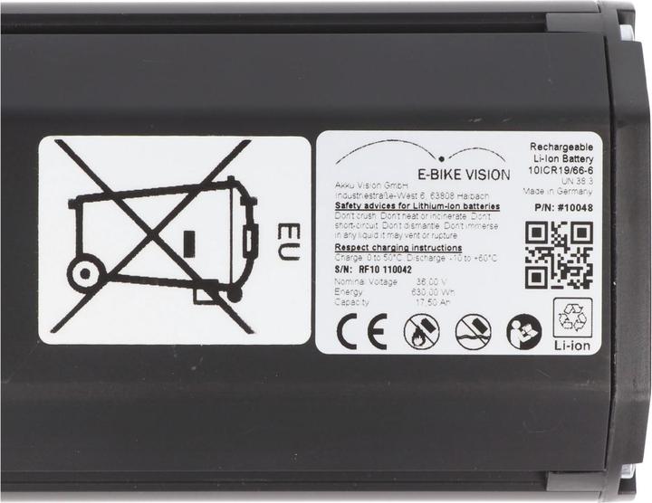 Image du produit E-Bike-Vision Batterie Bosch Active (630 Wh, Batterie pour vélo électrique)