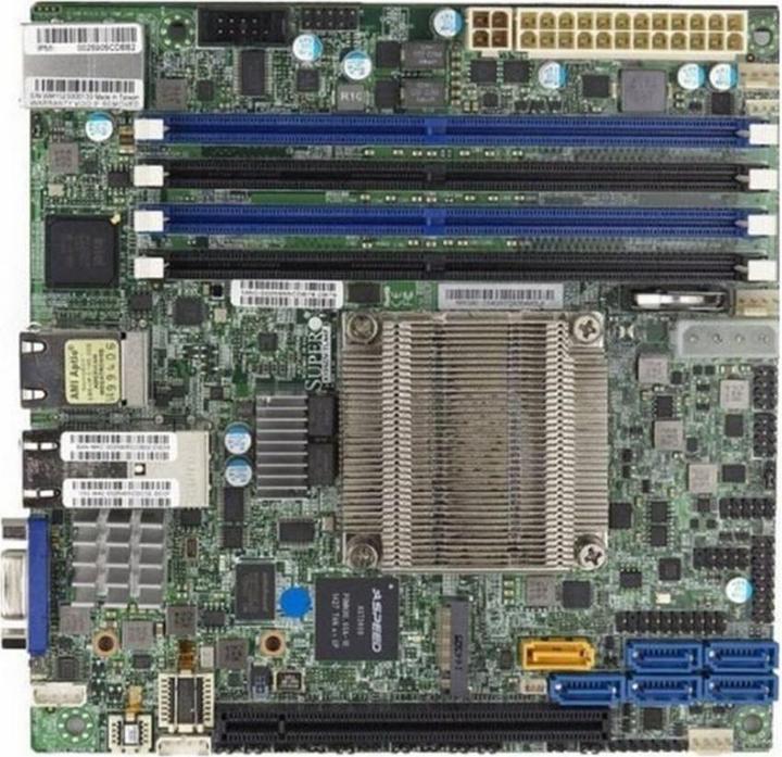 Produktbild Supermicro X10SDV-6C-TLN4F: Mini-ITX, 6-c (BGA 1667, Mini-ITX)