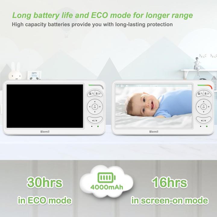 Immagine prodotto Blemil Video Babyphone mit 2 Kameras und Split Screen (Video e audio)