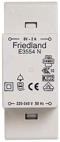 Immagine prodotto Honeywell Trasformatore a campana VDE E3554N Friedland 8V/2A