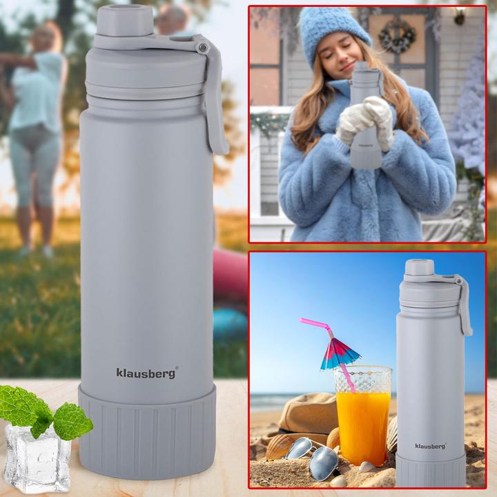 Immagine prodotto Klausberg Tazza termica a doppia parete da 720 ml, grigia (0.72 l)