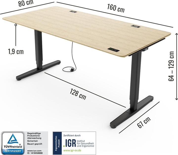 Produktbild Yaasa Desk Pro (160 x 80 cm)