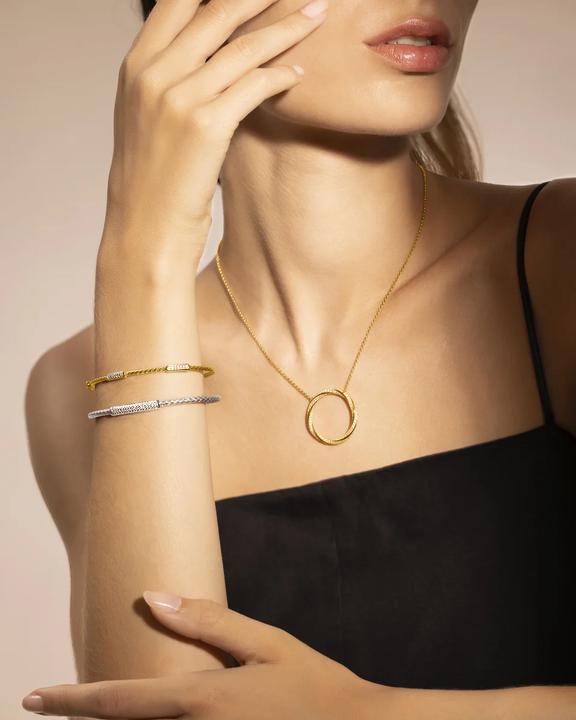 Actual product image Charles Garnier Two-tone silver bracelet, zirkonium oxide (6 cm, Gold silver and zirconium oxides)