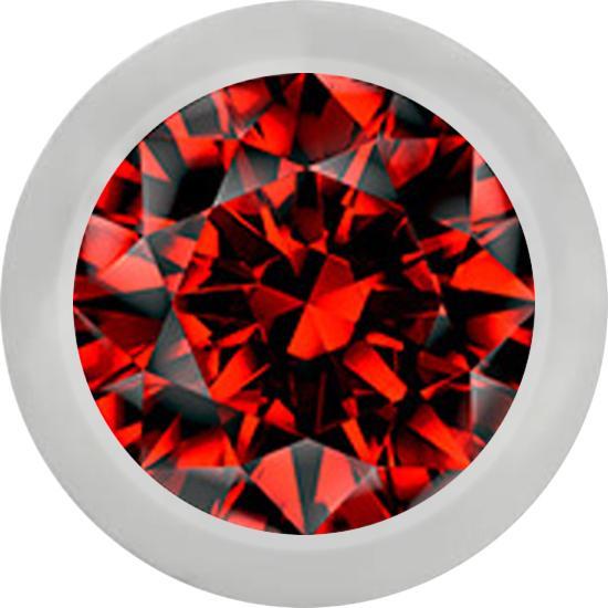 Produktbild Star Piercing Kugel silber mit Kristall rot (Chirurgenstahl 316L, ohne Messing)