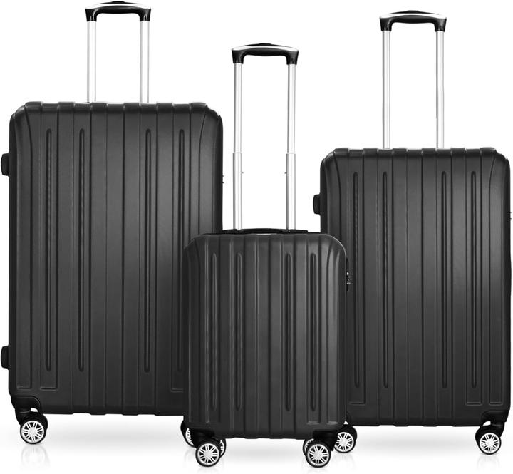 DS-Lux Ensemble de 3 valises (Bagage à main (jusqu'à 50l), M (50 - 90l))