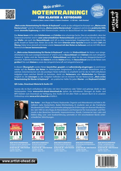 Image du produit Mein erstes Notentraining für Klavier & Keyboard! (Allemand, Jens Rupp, artiste en tête, 2021)