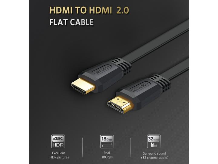 Image du produit Ugreen HDMI 2.0 bande plate 4K 1080p plaqué or (5 m, HDMI)