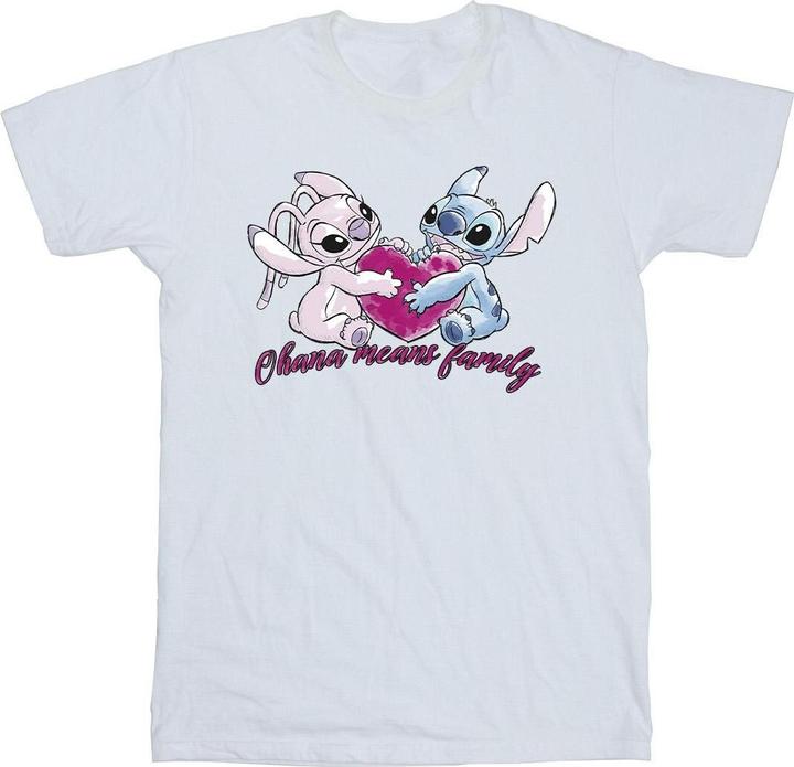 Immagine prodotto Disney Lilo And Stitch Ohana Heart With Angel Maglietta Ragazze (104)