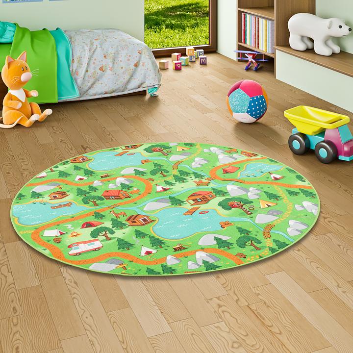 Produktbild Snapstyle Kinder Spiel Teppich Campingplatz (100 x 100 cm)