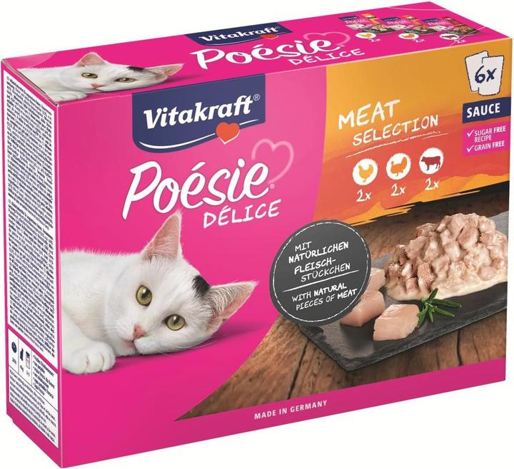 Vitakraft Poésie Déli Sauce Multipack mit Fleisch (Adult, 2 Stk., 510 g)
