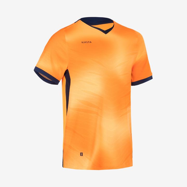 Kipsta Damen/Herren Fussball Trikot kurzarm - CLR orange/marineblau