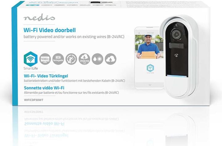 Image du produit Nedis Portier vidéo SmartLife | Wi-Fi | Fonctionne sur batterie / Transformateur | Android™ / IOS | Full H (Sans fil)